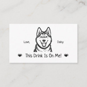 Cute Personalized Dog Wedding Drink Ticket Enclosure Card
