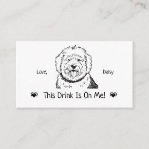 Cute Personalized Dog Wedding Drink Ticket Enclosure Card