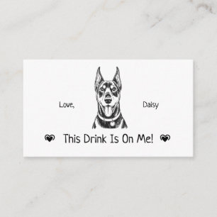 Cute Personalized Dog Wedding Drink Ticket Enclosure Card