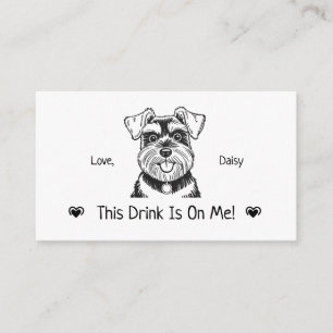 Cute Personalized Dog Wedding Drink Ticket Enclosure Card