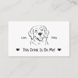 Cute Personalized Dog Wedding Drink Ticket Enclosure Card