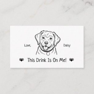Cute Personalized Dog Wedding Drink Ticket Enclosure Card