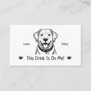 Cute Personalized Dog Wedding Drink Ticket Enclosure Card