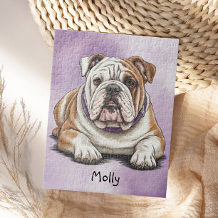 Cute Personalized English Bulldog Jigsaw Puzzle