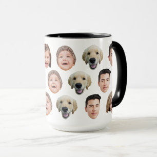 Cute Personalized Family Face 5 Photos Mug