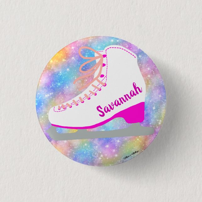 Cute Personalized Figure Skating 3 Cm Round Badge (Front)