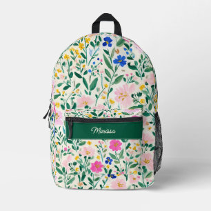 Cute Personalized Floral Backpack