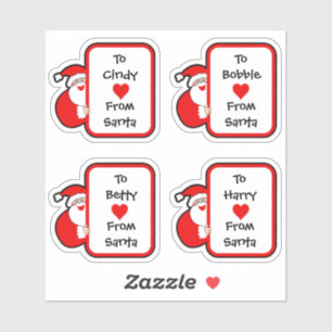 Cute Personalized From Santa Stickers