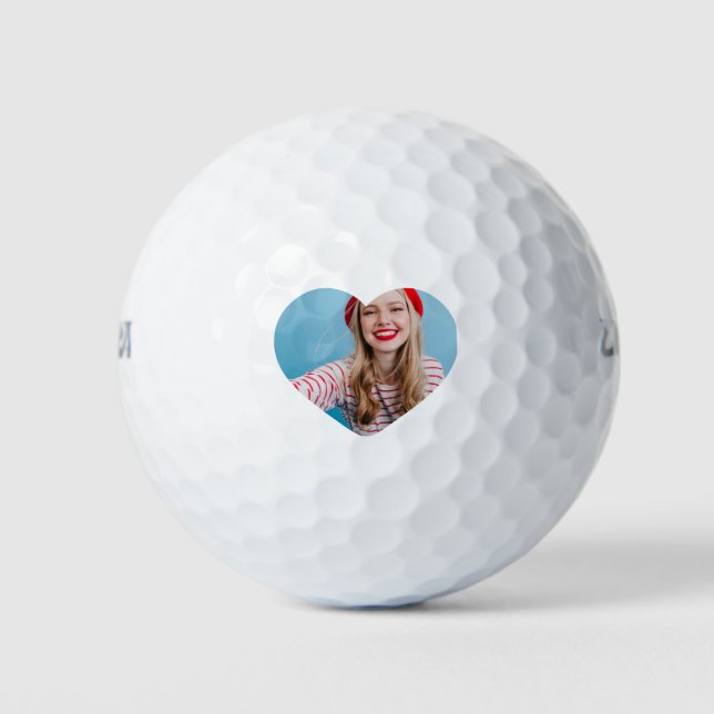 Cute personalized golf ball photo Golfer Gift idea (Front)