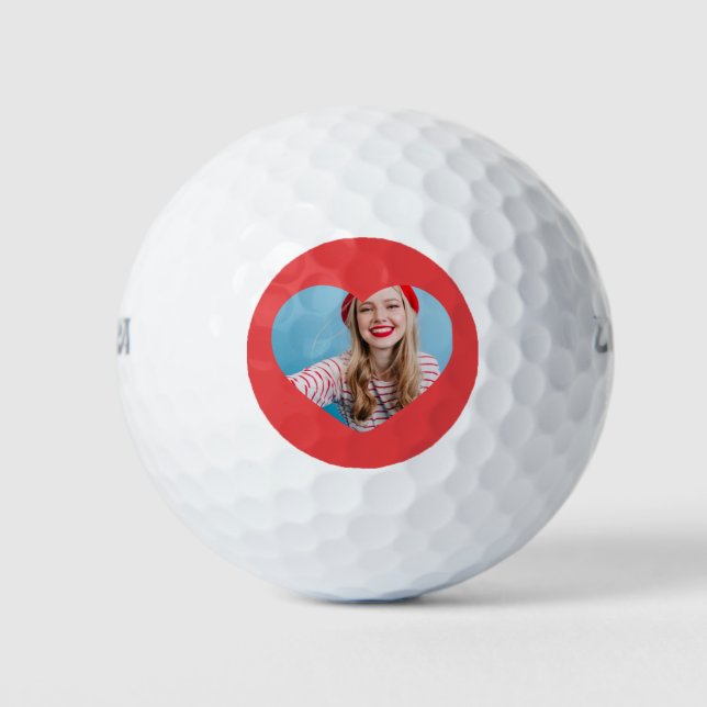 Cute personalized golf ball photo Golfer Gift idea (Front)