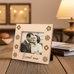 Cute Personalized Grandma Floral Engraved Frames