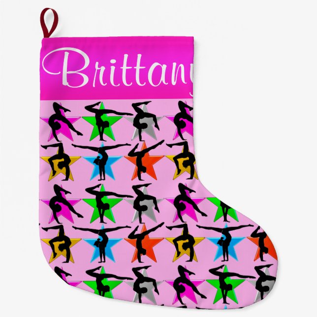 CUTE PERSONALIZED GYMNASTICS CHRISTMAS STOCKING (Front)