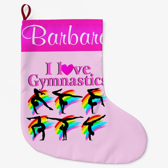 CUTE PERSONALIZED GYMNASTICS CHRISTMAS STOCKING (Front)