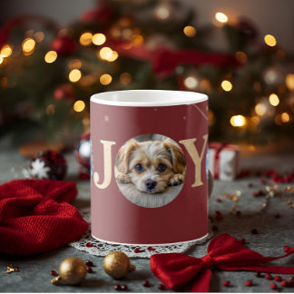 cute personalized holiday dog pet photos coffee mug