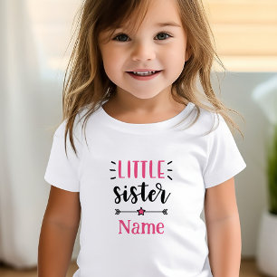 Cute Personalized Little Sister Toddler T-Shirt