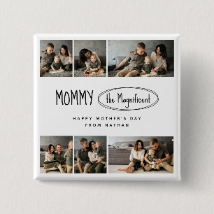Cute Personalized Mothers Day Family Photo 15 Cm Square Badge