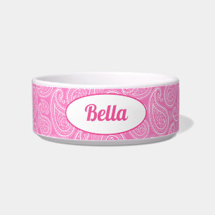 Cute Personalized Pink Paisley Bowl