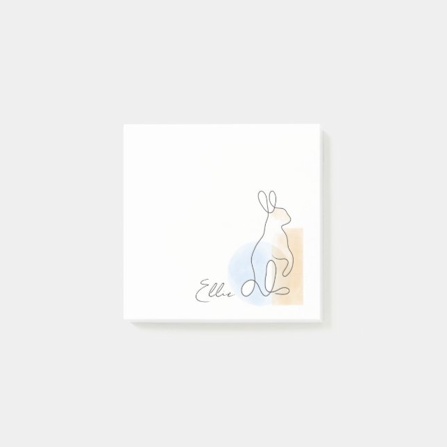 Cute personalized rabbit post it notes (Front)