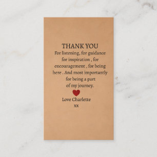 cute personalized thank you love business card