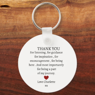cute personalized thank you love  key ring