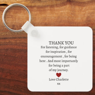 cute personalized thank you love key ring