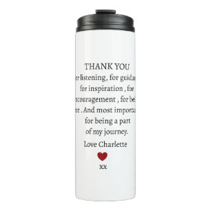 cute personalized thank you love  thermal tumbler
