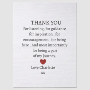 cute personalized thank you love  tissue paper