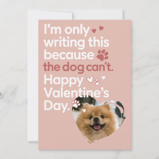 Cute Pet and Hearts Funny Retro Valentines Holiday Card