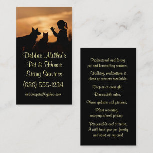 Cute Pet and Housesitting Dog Cat Business Card