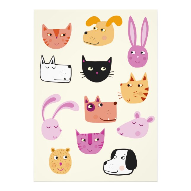 Cute Pet Animals Photo Print (Front)