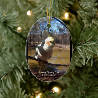 Cute Pet Bird In Loving Memory Memorial Christmas Ceramic Tree Decoration