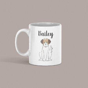 Cute Pet Brown Fluffy Dog Whimsical Custom Coffee Mug
