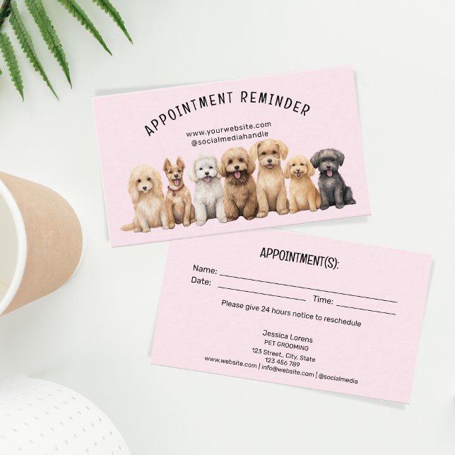 Cute Pet Care Services Next Appointment Groomer Business Card (Creator Uploaded)
