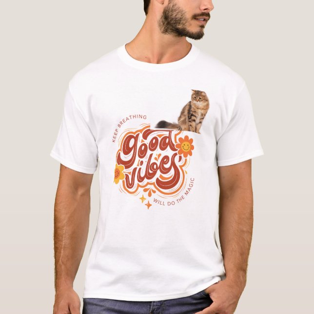 Cute pet cat design t-shirt (Front)