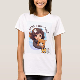 Cute pet cat &nice art design t-shirt