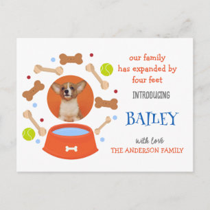 Cute Pet Dog Adoption Photo Announcement Postcard