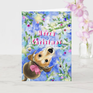 Cute Pet Dog Christmas Card