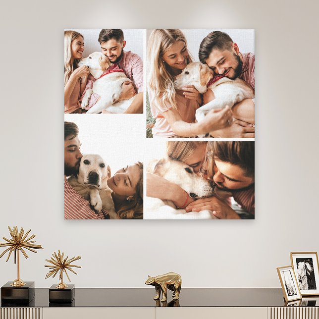 Cute Pet Dog Family Photo Collage Canvas Print (Creator Uploaded)