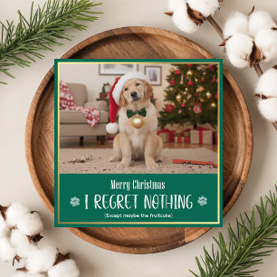 Cute Pet Dog Photo Funny Christmas Greeting Holiday Card