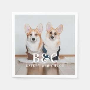 Cute Pet Dog Photo with Name Napkin