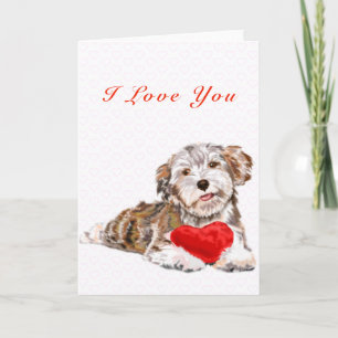 Cute Pet Dog with Heart Valentine's Day Card