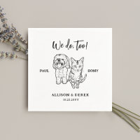 Cute Pet Drawing Personalised Dog Cat Wedding