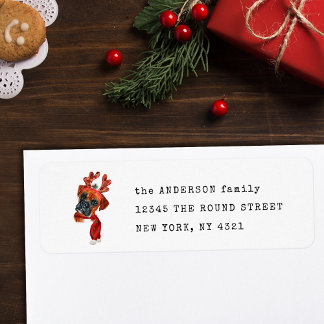Cute Pet Funny Boxer Christmas Dog Return Address