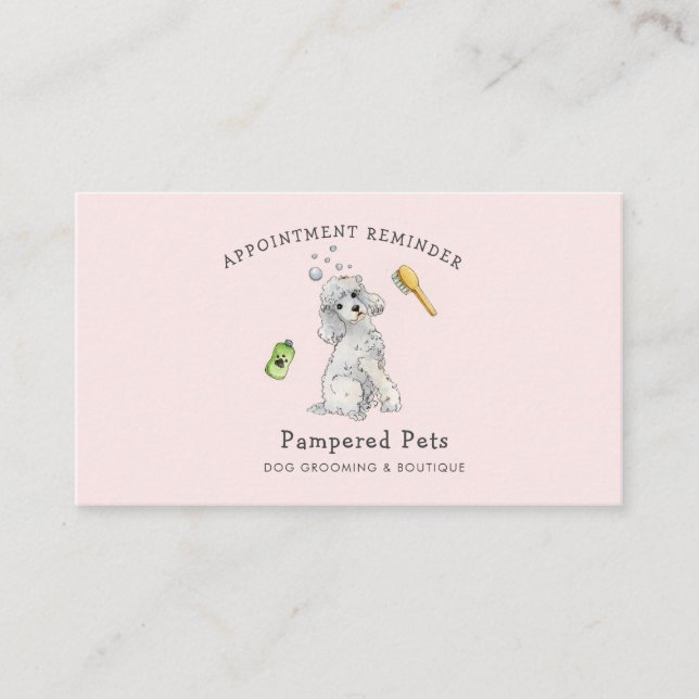 Cute Pet groomer Appointment reminder  Business Card (Front)