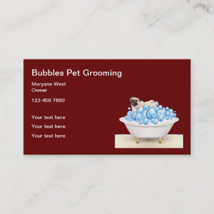 Cute Pet Grooming Service Business Card