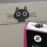 Cute Pet Kitty Cat with Long Whiskers Whimsical Self-inking Stamp<br><div class="desc">Stamp it with a cat! This quirky cat self inking stamp is great for all your stamping needs. A pre-inked cool kitty that's fun for stamping on letters, cards, envelopes, scrapbooks and DIY projects. Visit Jenn's Doodle World for even more products featuring this black cat and more original animal designs....</div>