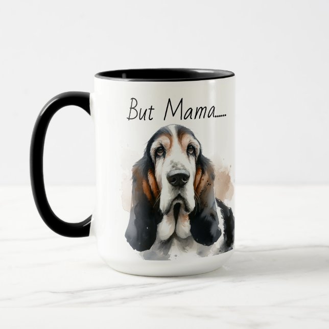  Cute Pet Mama Basset Hound Personalize Mug (Left)