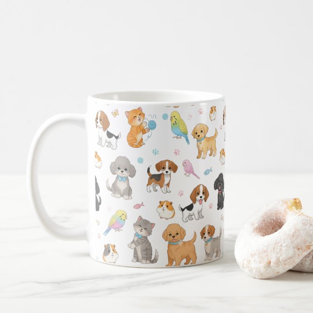 Cute Pet Pattern Mug (With Donut)