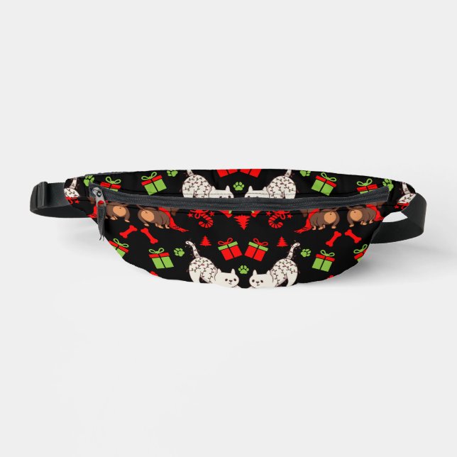 Cute Pet Patterned Christmas Gift  Bum Bags (Front)