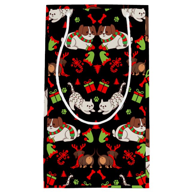 Cute Pet Patterned Christmas Gift  Small Gift Bag (Front)